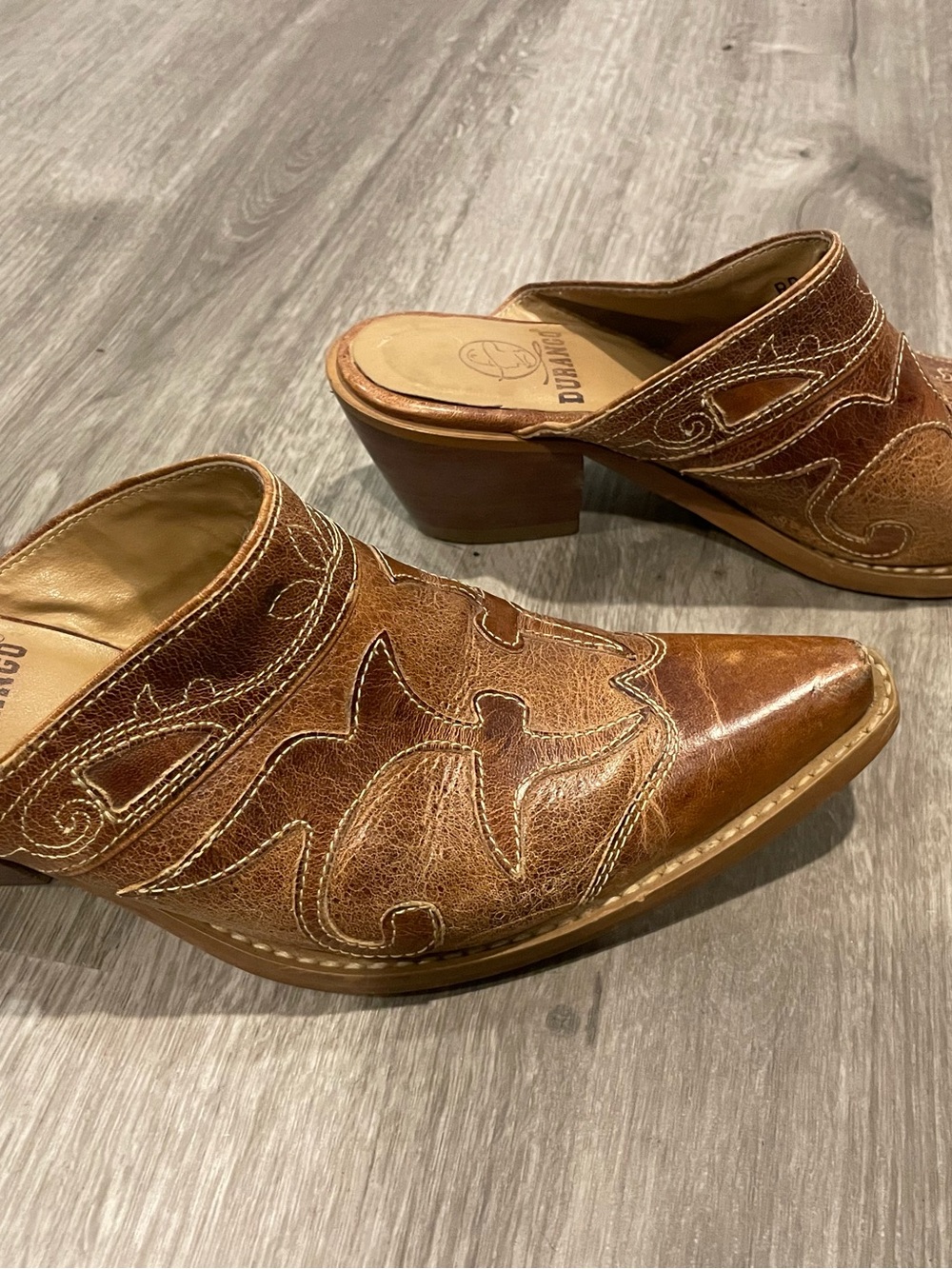 Durango Brown Leather Slip-On Western Mules - Picture 4 of 10
